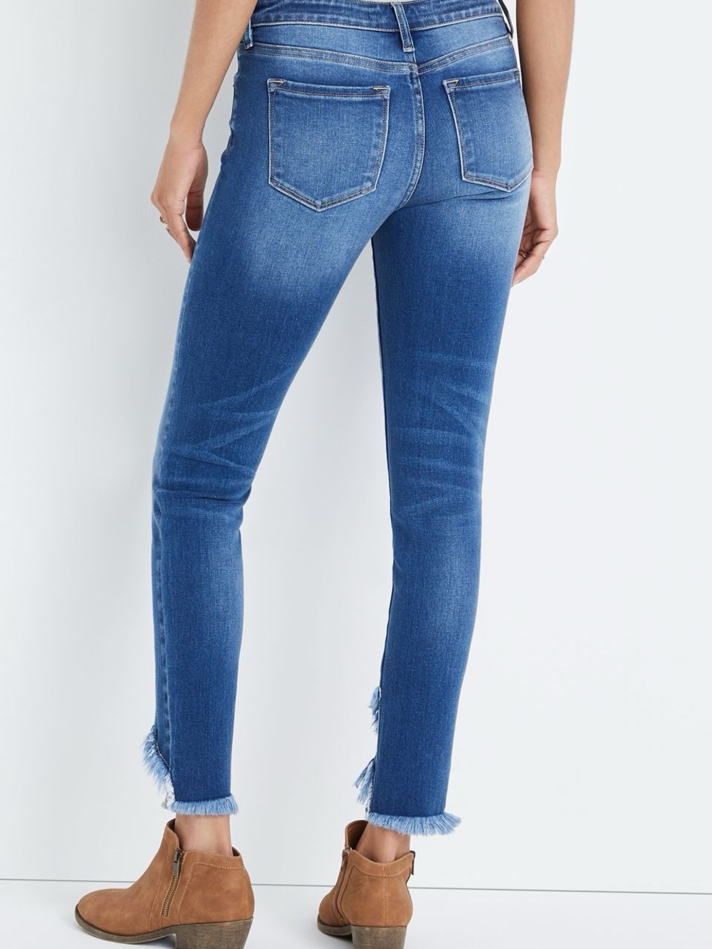KANCAN Frayed Tulip Step-Hem Skinny Ankle Jeans Size 18 - Picture 2 of 11